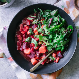 Beet Greens Vegetable Soup ⋆ Use Beets from Root-to-Stem in Soup!