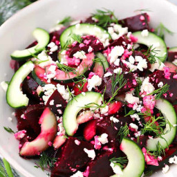 Beet Salad with Feta, Cucumbers, and Dill