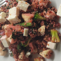 Beetroot Quinoa with Sardines