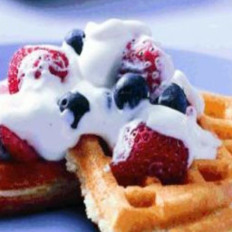 Belgian Waffles With Berry Cream