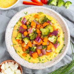 Bell Pepper-Goat Cheese Polenta with Roasted Veggies