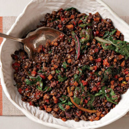 Beluga Lentils with Ruby Chard
