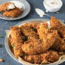 Benne-Crusted Fried Chicken Fingers