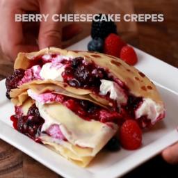 Berry Cheesecake Crepes Recipe by Tasty