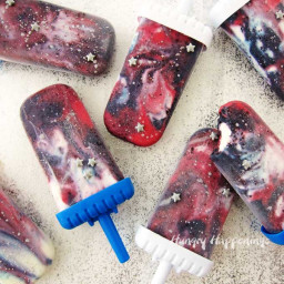 Berry Cheesecake Galaxy Popsicles