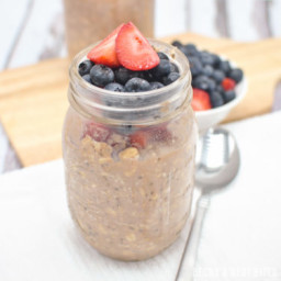 Berry Chocolate Protein Overnight Oats