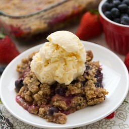 Berry Crisp with Oatmeal Cookie Crumble
