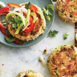 Best-Ever Crab Cakes with Green Tomato Slaw Recipe