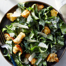 Better-for-You Caesar Salad With Lemon-Parmesan Croutons