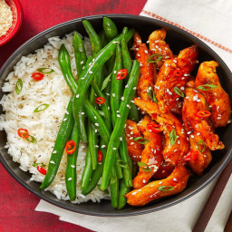 Better Than Takeout Hoisin Chicken with Green Beans and Jasmine Rice