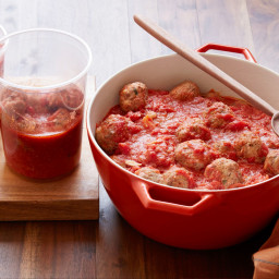 Big-Batch Meatballs and Red Sauce
