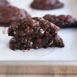Big Fat Double Dark Chocolate Cookies {Almost Levain Bakery Knockoff}