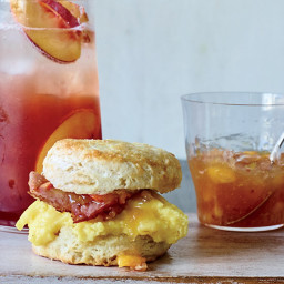 Biscuit Breakfast Sandwiches with Peach-Ginger Jam