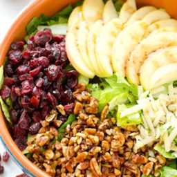 Bistro Fall Salad with Apples, Candied Pecans + Maple Balsamic Dressing