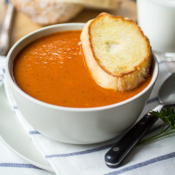 Bistro Style Blistered Red Pepper and Sun Dried Tomato Soup