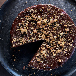 Bittersweet Chocolate-Almond Cake With Amaretti Cookie Crumbs