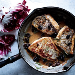 Black Bass with Warm Rosemary-Olive Vinaigrette