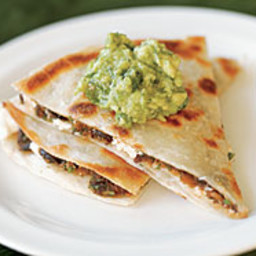 Black Bean and Goat Cheese Quesadillas with Guacamole