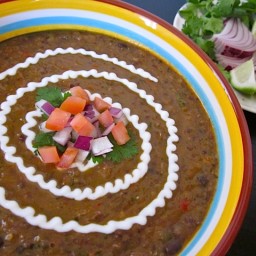 black bean and roasted salsa soup