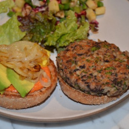 Black Bean Burgers with Smoky Red Pepper Sauce