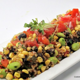 Black Bean Corn Edamame Quinoa Salad