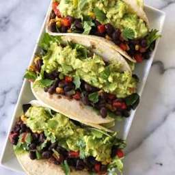 Black Bean + Guacamole Tacos