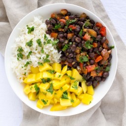 Black Bean & Mango Rice Bowl with Cilantro Vinaigrette