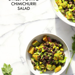 Black Bean Salad with Chimichurri - Summer Sweet Potato, Bean, Corn Salad