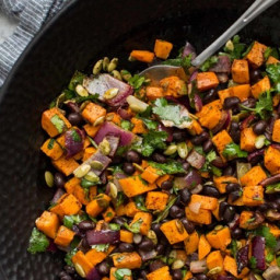 Black Bean Salad with Roasted Sweet Potatoes