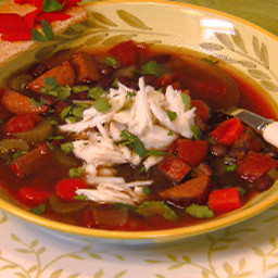 Black Bean Soup with Crab and Andouille Sausage