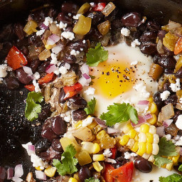 Black Beans & Corn with Poached Eggs