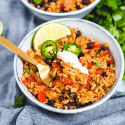 Black Beans and Brown Rice (One-Pot, Vegetarian)