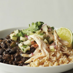 Black Beans and Rice with Chicken and Apple Salsa