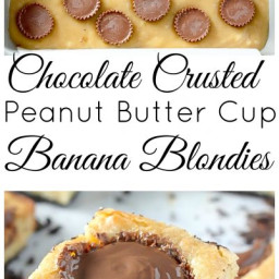 Black Bottom Banana Peanut Butter Cup Blondies