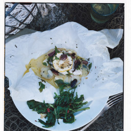 Black Cod with Olives and Potatoes in Parchment