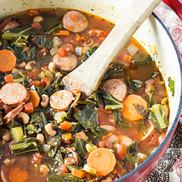 Black-Eyed Pea Soup with Collard Greens and Sausage