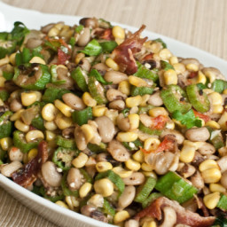 Black-Eyed Peas with Okra, Corn and Roasted Tomatoes