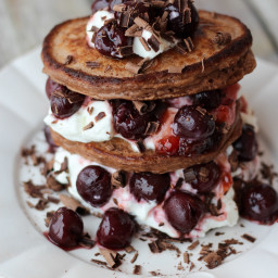 Black Forest Chocolate Protein Pancakes | Gluten Free and Low Fat