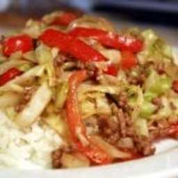 Black Pepper Beef and Cabbage Stir Fry