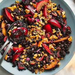 Black Rice Salad with Cherries and Plums