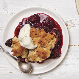 Blackberry Cobbler with Pistachio Biscuit Topping
