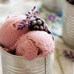 Blackberry Lavender Chevre Ice Cream