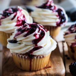 Blackberry Lime Cupcakes with Lime Frosting