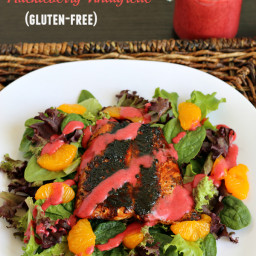Blackened Salmon Salad with Huckleberry Vinaigrette {Gluten-free}