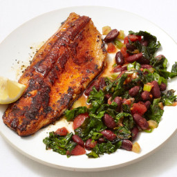 Blackened Trout With Spicy Kale