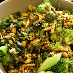 Blanched Broccoli With Fresh Herbs and Pistachios [Vegan, Gluten-Free]