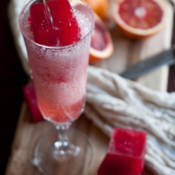 Bleeding Mimosa: Champagne and Blood Orange Ice Cubes