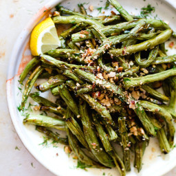 Blistered Green Beans with Crushed Almonds