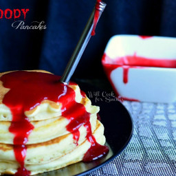 Bloody Pancakes For Halloween Breakfast
