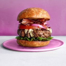 Blue Cheese, Bacon, and Balsamic Onion Burger